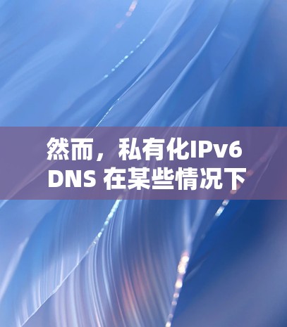 然而，私有化IPv6 DNS 在某些情况下可能带来问题，尤其是在使用科学路由时。以下是可能的问题
