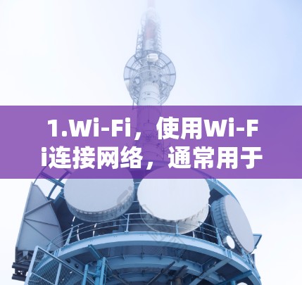 1.Wi-Fi，使用Wi-Fi连接网络，通常用于手机或电脑上的应用
