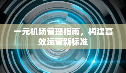 一元机场管理指南,构建高效运营新标准 一元机场管理指南,构建高效运营新标准