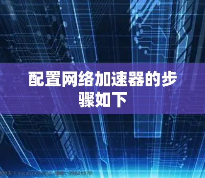 配置网络加速器的步骤如下