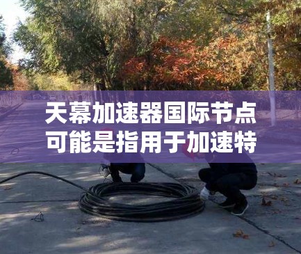 天幕加速器国际节点可能是指用于加速特定功能的技术节点或设备，具体含义可能因上下文而有所不同。以下是一些可能的解释